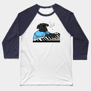 Funny Dog Plays Music on Piano Keyboard Baseball T-Shirt